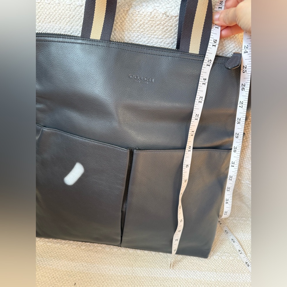 Coach F54759 Charles Foldover Tote in gray Leather - Picture 5 of 10